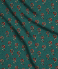 Bottle Green-Red Ajrakh Print