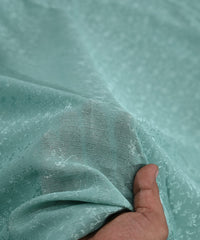 Aquamarine Bright Chiffon Fabric with Jacquard-1