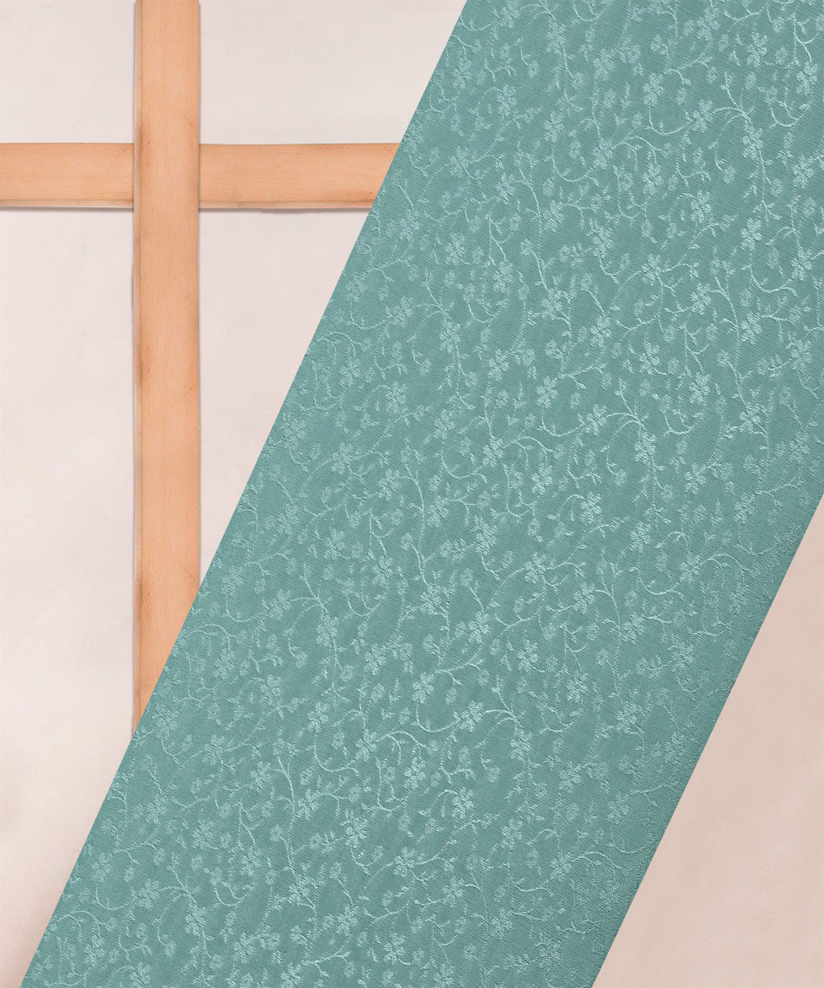 Aquamarine Bright Chiffon Fabric with Jacquard-1