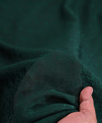 Dark Green Bright Chiffon Fabric with Jacquard-1