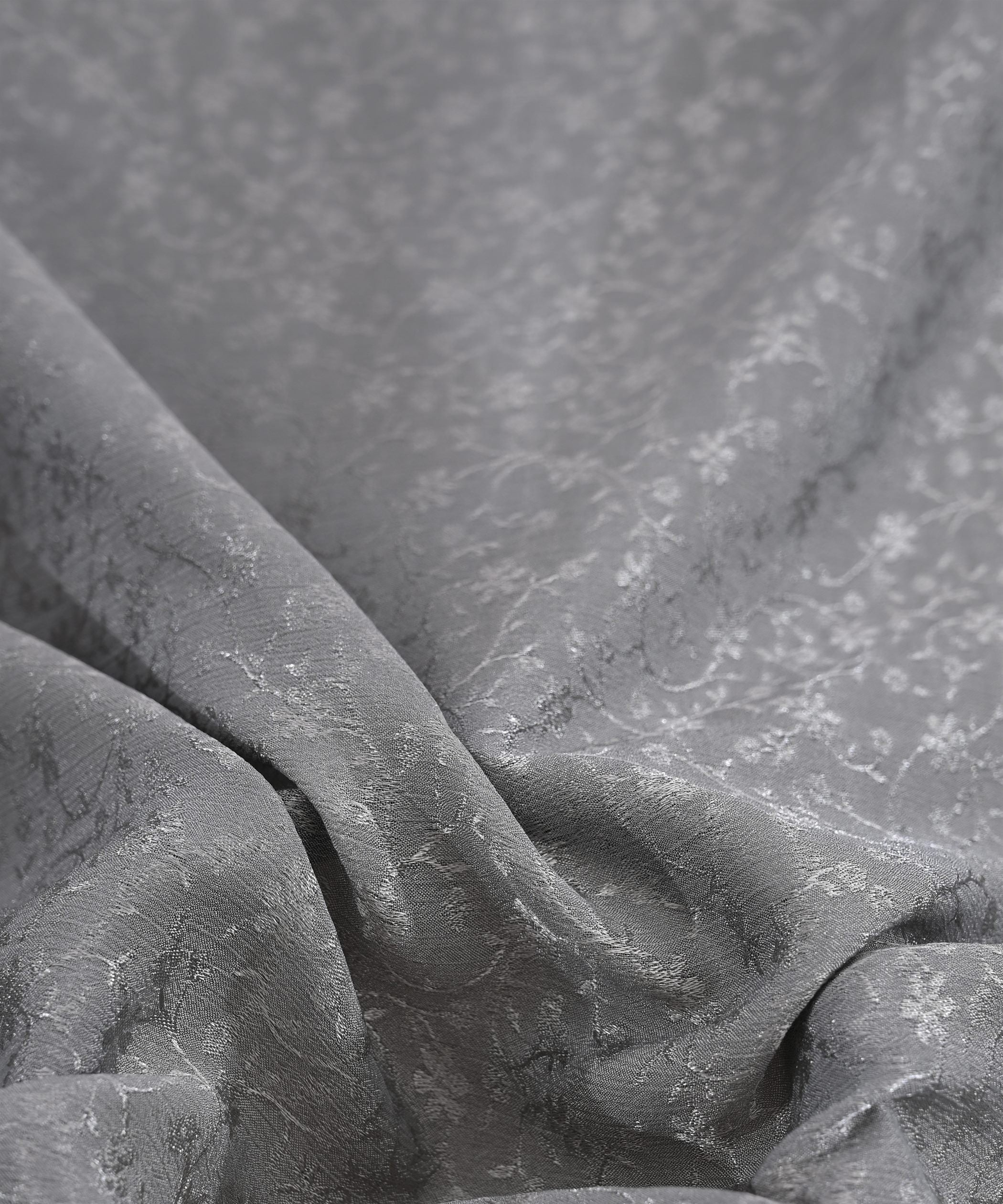 Grey Bright Chiffon Fabric with Jacquard-1