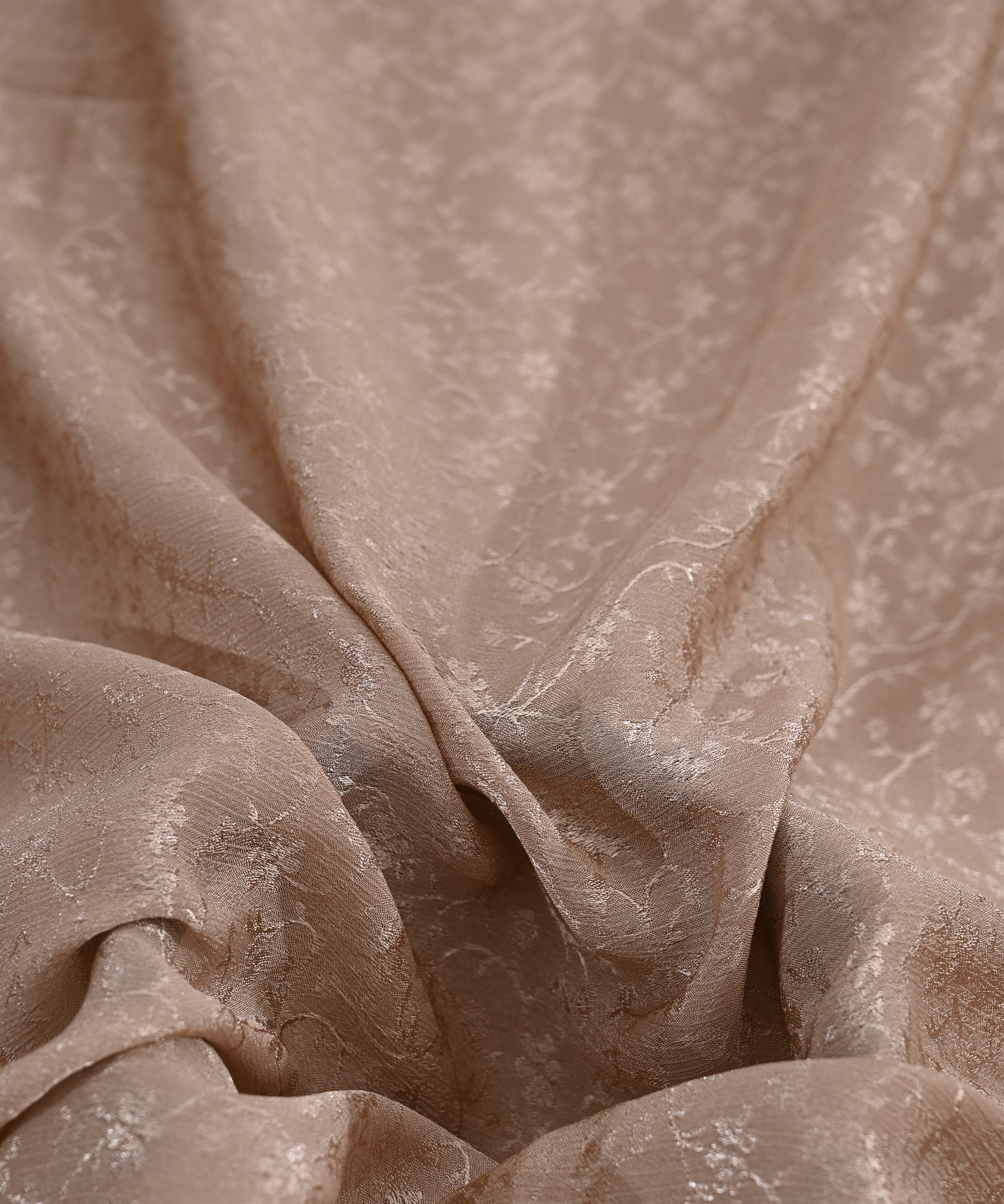 Wheat Bright Chiffon Fabric with Jacquard-1