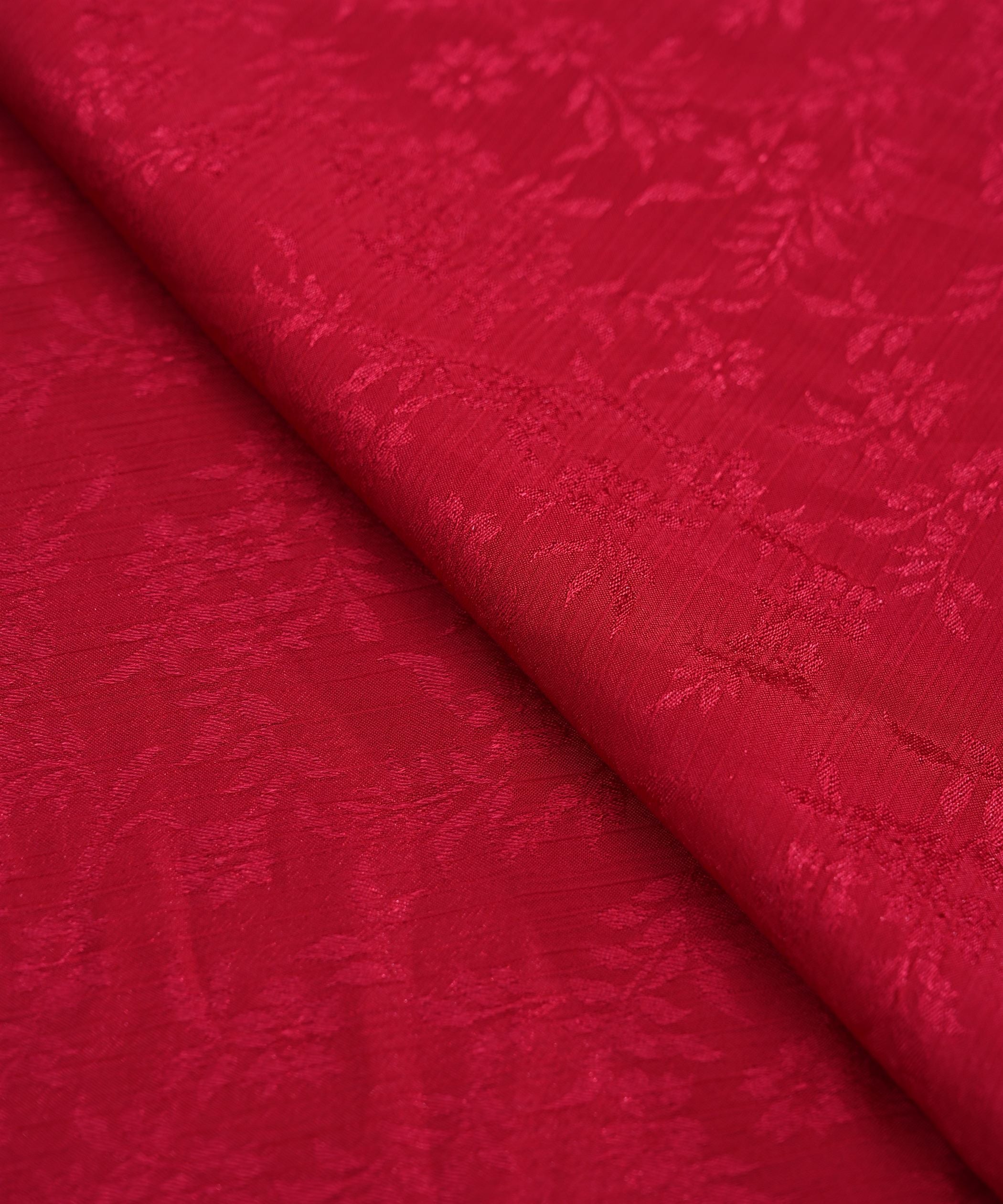 Dark Pink Bright Chiffon Fabric with Jacquard-2