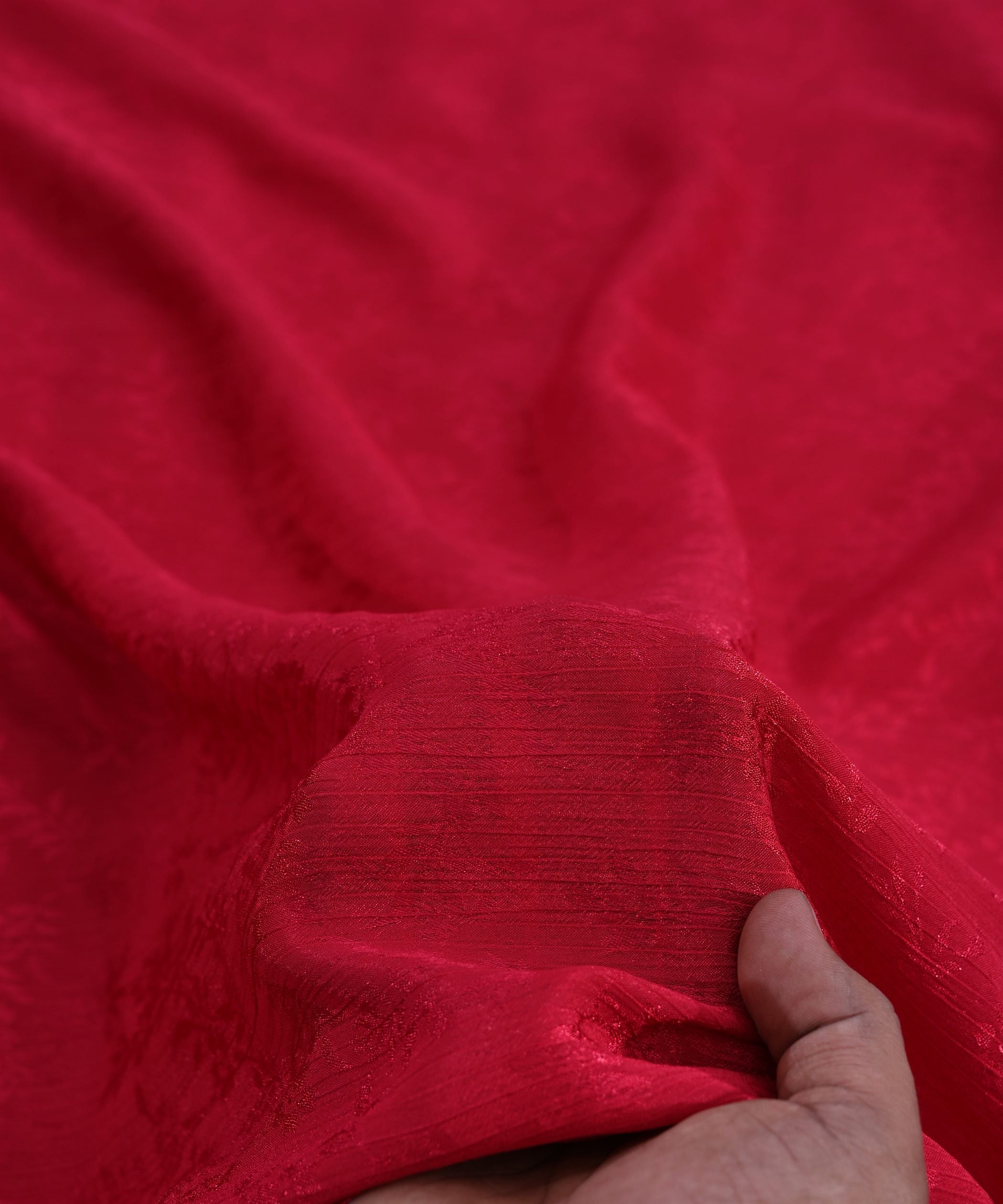 Dark Pink Bright Chiffon Fabric with Jacquard-2
