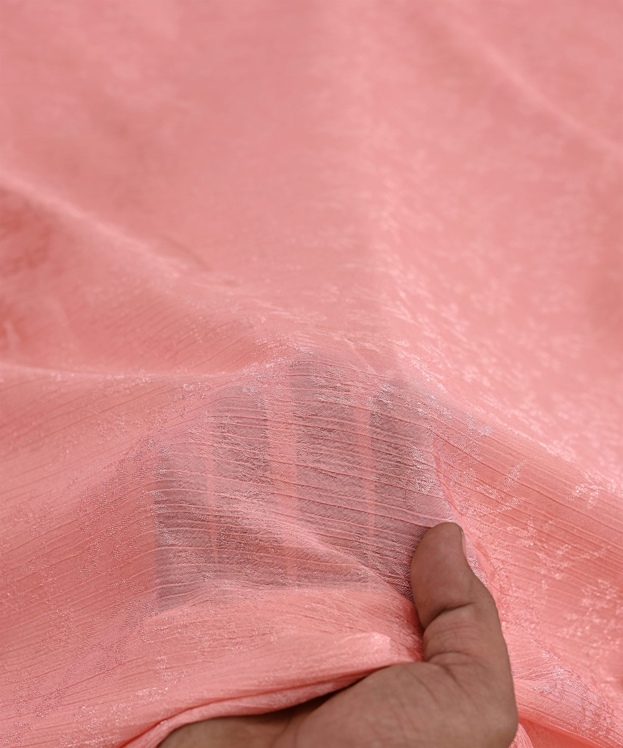 Dusty Peach Bright Chiffon Fabric with Jacquard-2