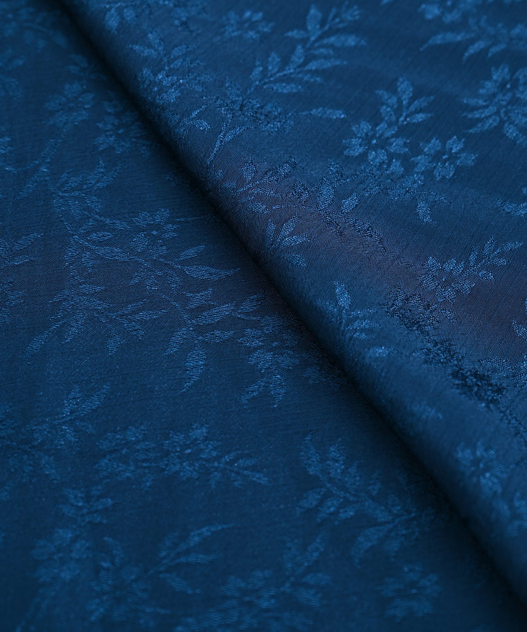 Teal Bright Chiffon Fabric with Jacquard-2