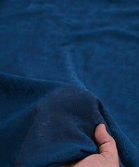 Teal Bright Chiffon Fabric with Jacquard-2