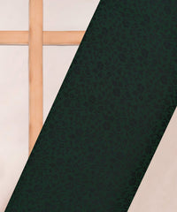 Bottle Green Satin Chiffon Fabric with Self Jacquard