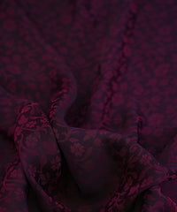 Purple Pink Satin Chiffon Fabric with Self Jacquard