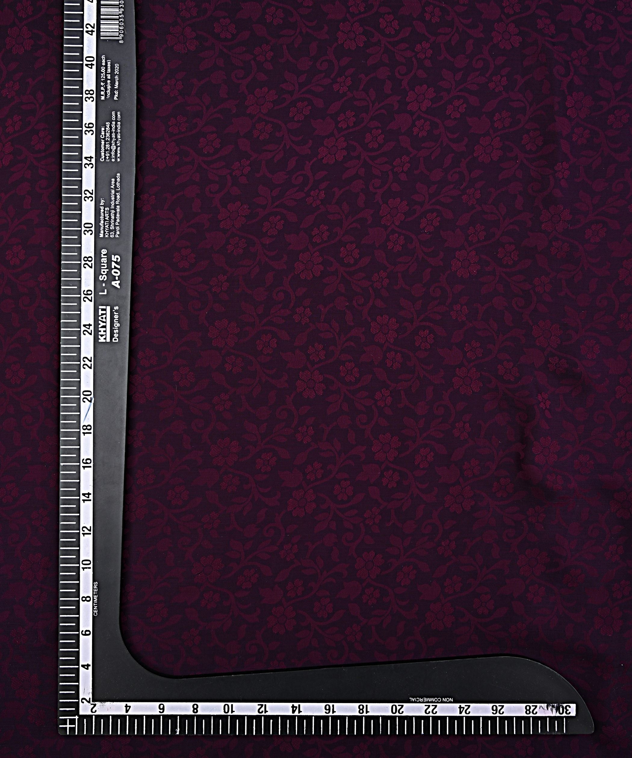 Purple Pink Satin Chiffon Fabric with Self Jacquard