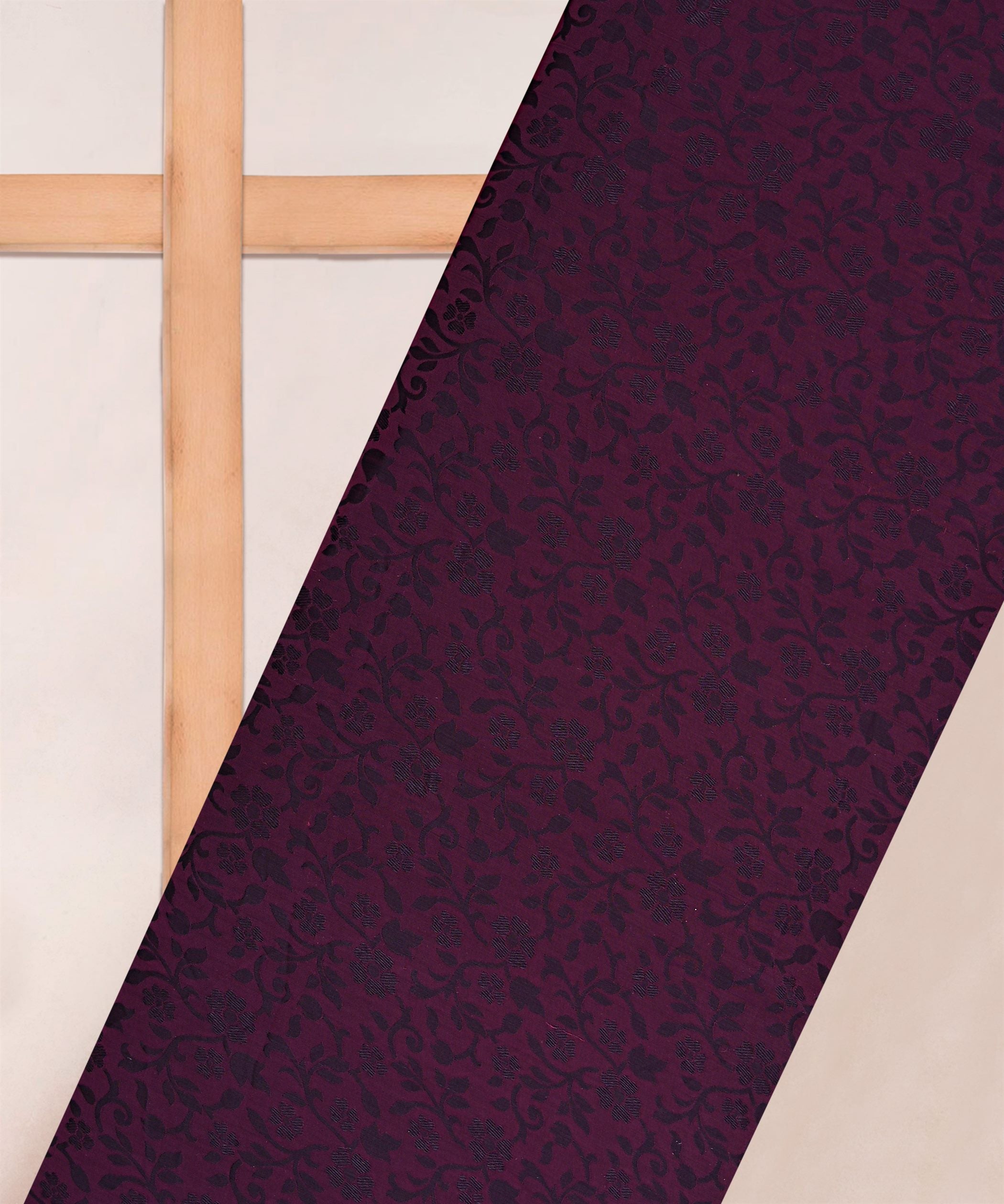Purple Pink Satin Chiffon Fabric with Self Jacquard