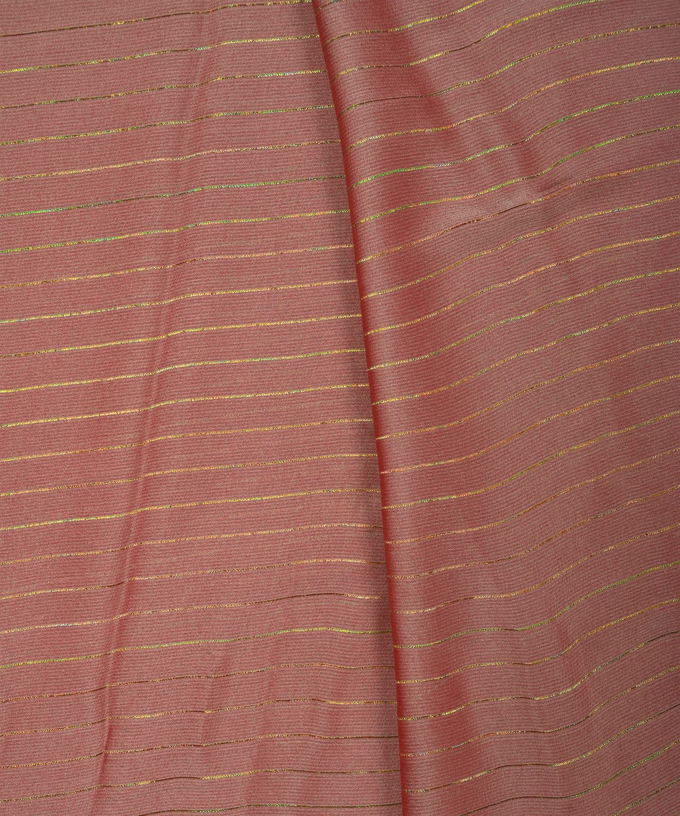 Dusty Peach Chiffon fabric with Film Lining