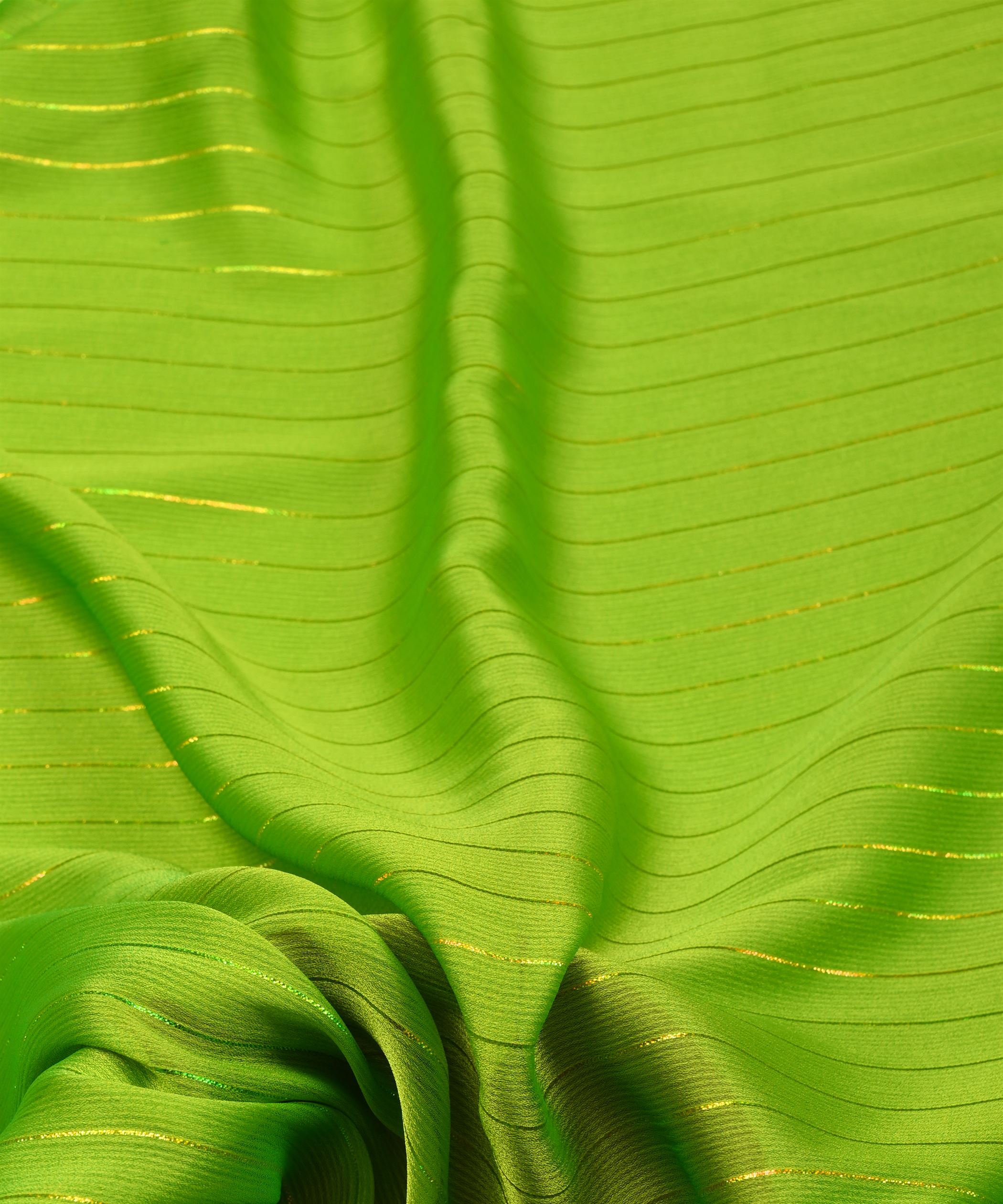 Light Green Chiffon fabric with Film Lining