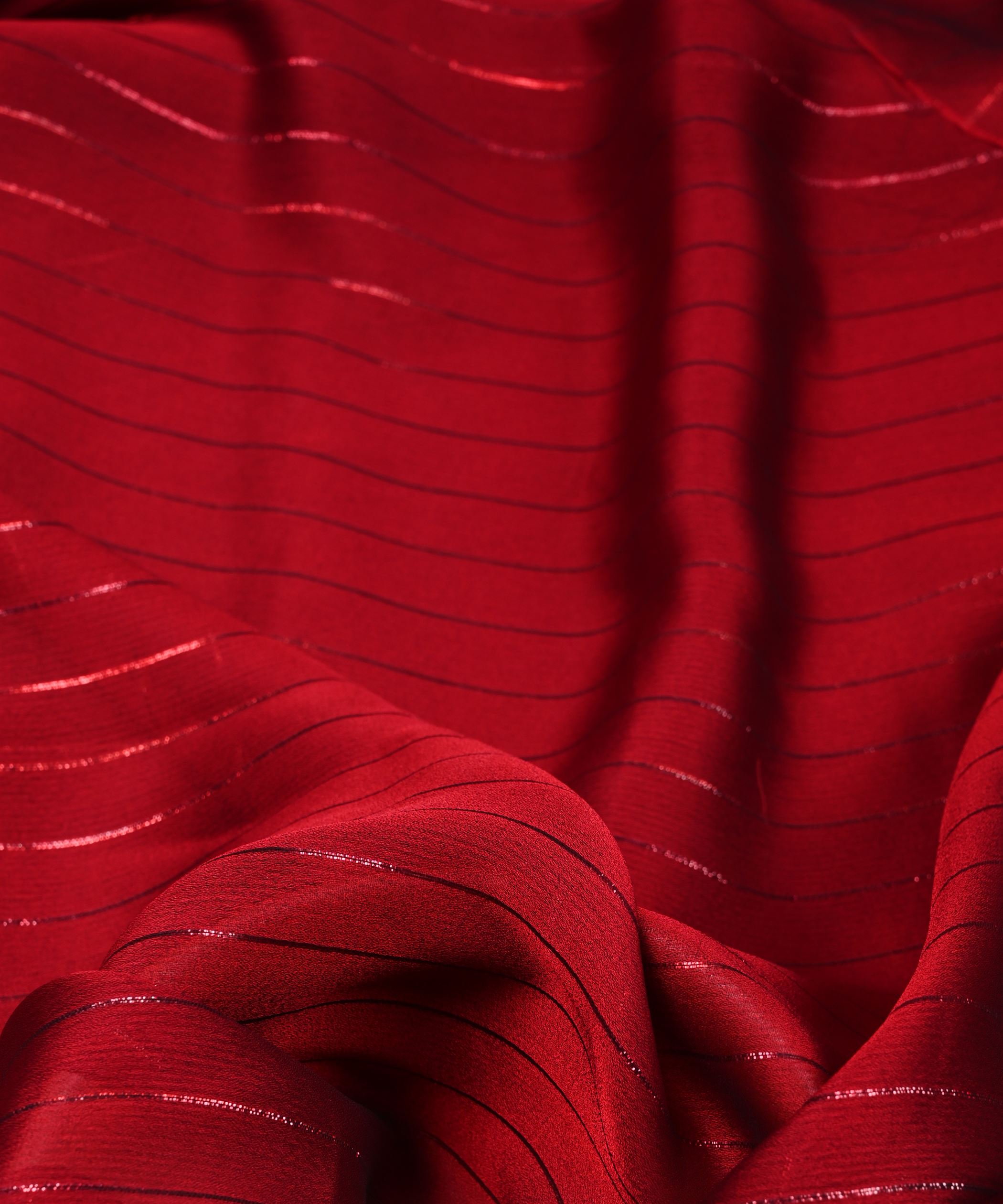 Maroon Chiffon fabric with Film Lining