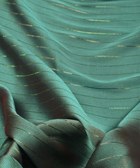 Shiny Green Chiffon fabric with Film Lining