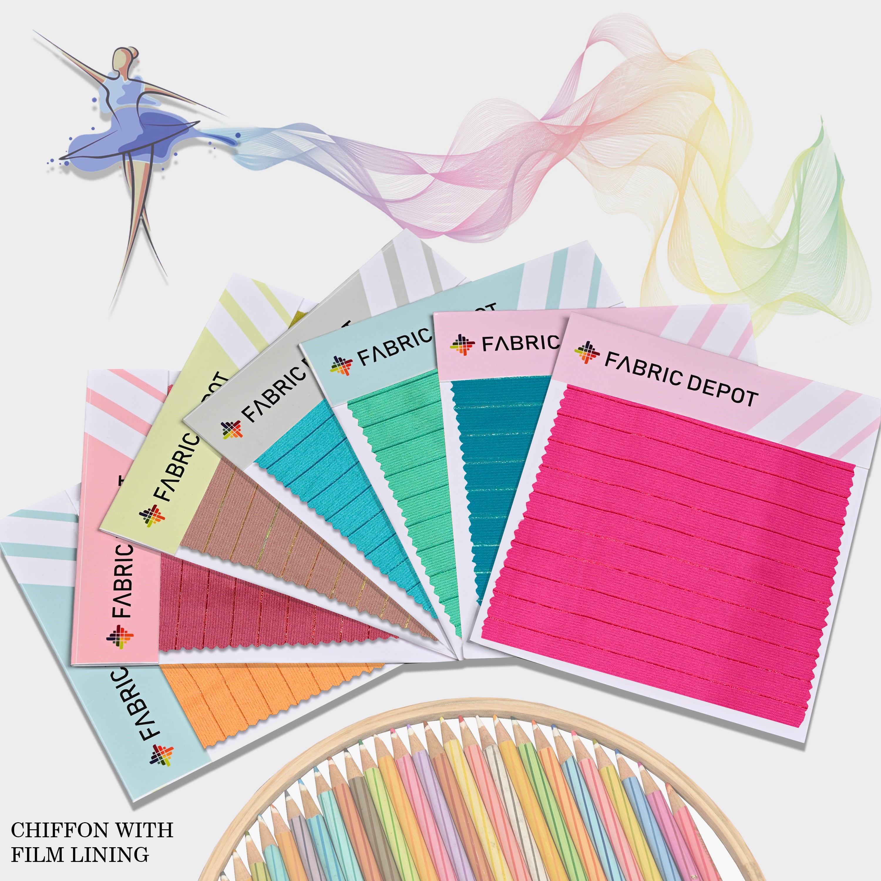 Chiffon with Film Lining-Swatch Card