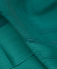 Aqua Blue Plain Dyed Chiffon Fabric with Satin Border