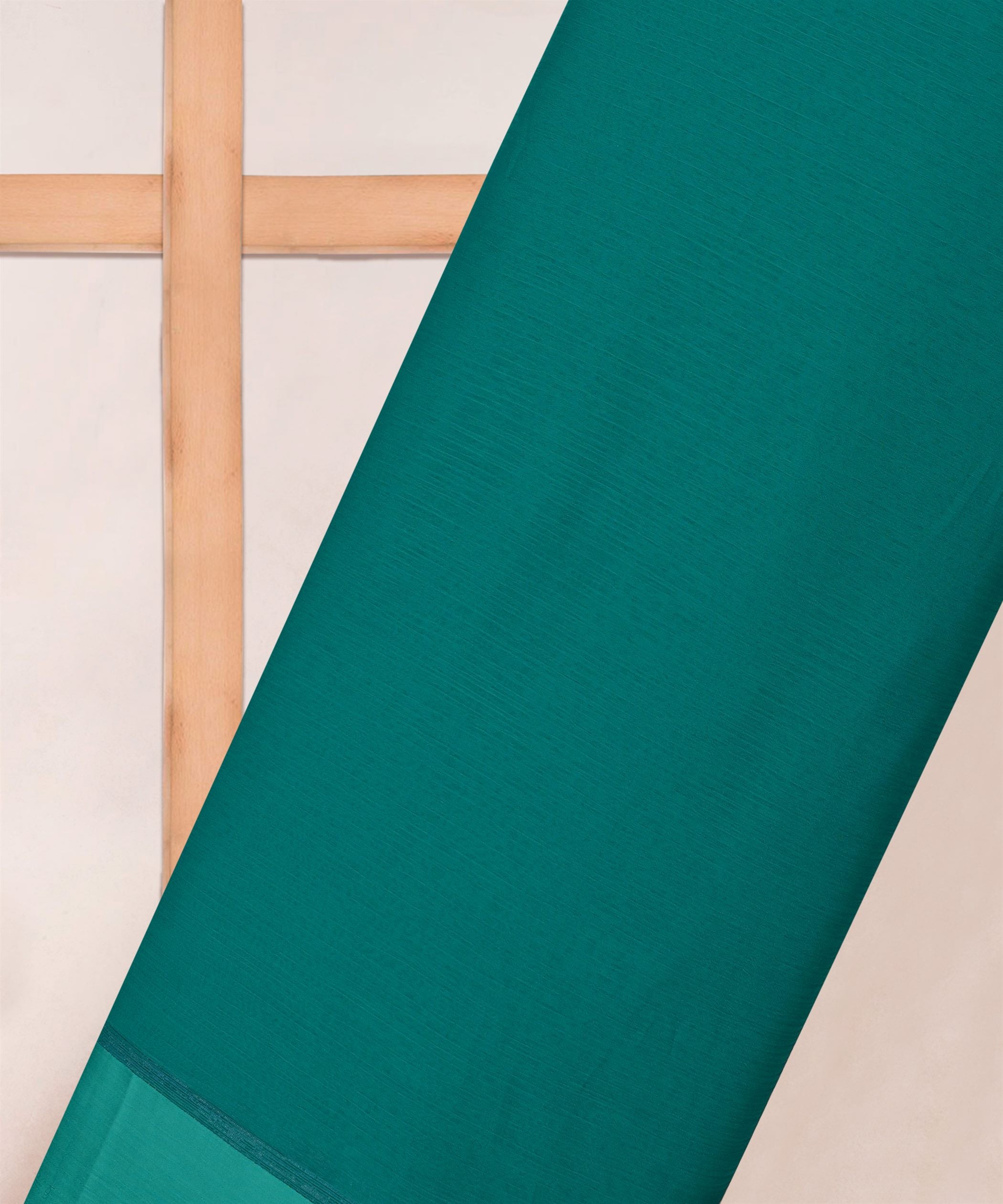 Aqua Blue Plain Dyed Chiffon Fabric with Satin Border