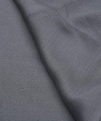 Grey Plain Dyed Chiffon Fabric with Satin Border