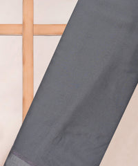 Grey Plain Dyed Chiffon Fabric with Satin Border