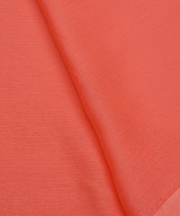 Peach Plain Dyed Chiffon Fabric with Satin Border