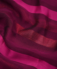 Magenta Chiffon Fabric with Zari and Satin Patta
