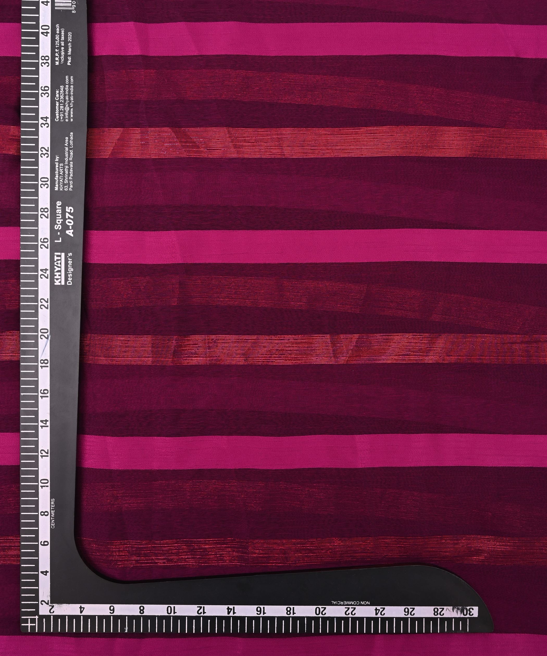 Magenta Chiffon Fabric with Zari and Satin Patta