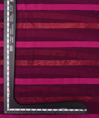 Magenta Chiffon Fabric with Zari and Satin Patta