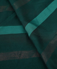 Teal Green Chiffon Fabric with Zari and Satin Patta