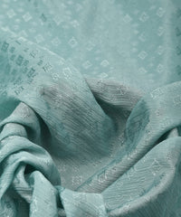 Sea Green Chinnon-Chiffon Fabric with jacquard-1
