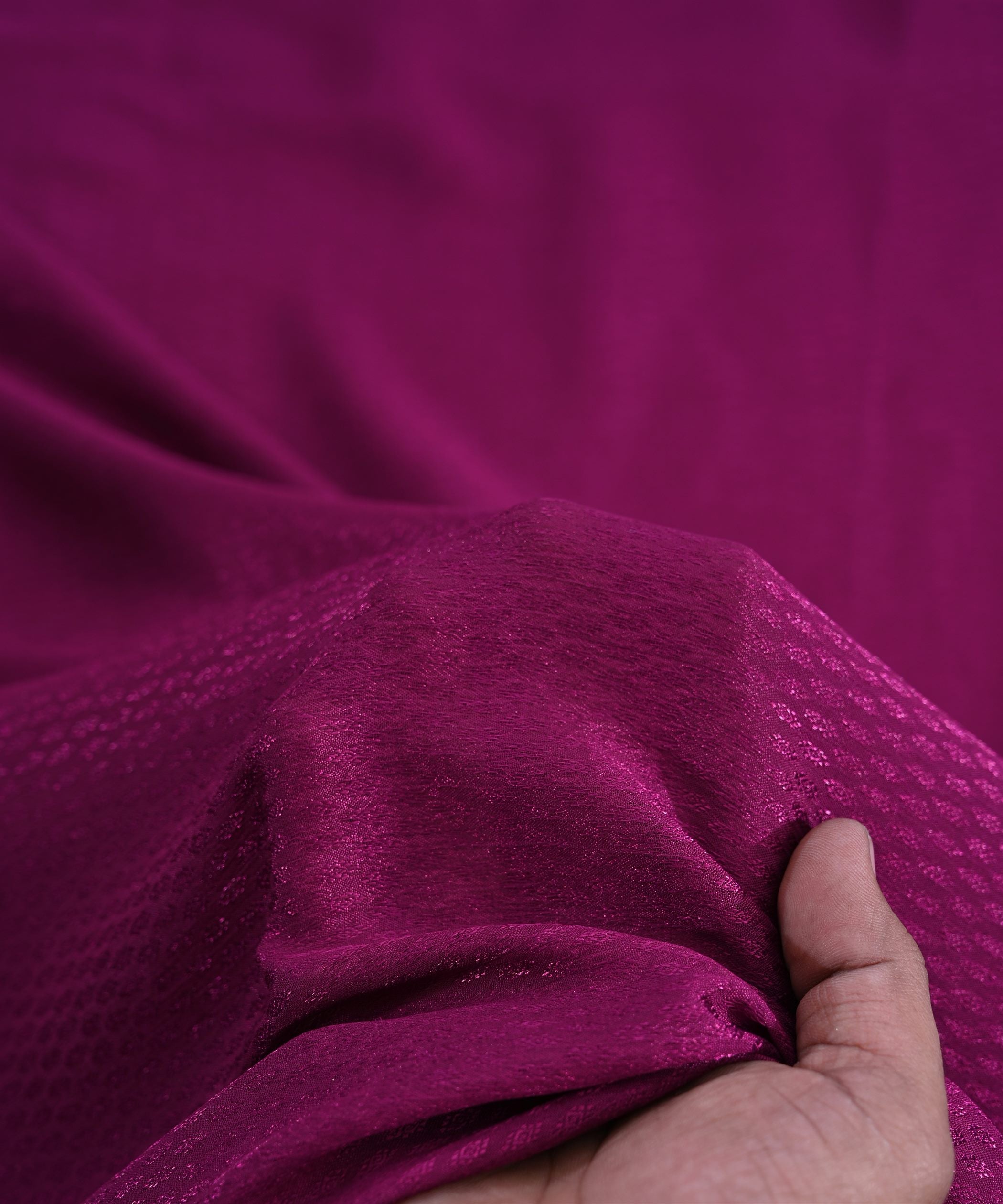 Magenta Chinnon-Chiffon Fabric with Jacquard-3