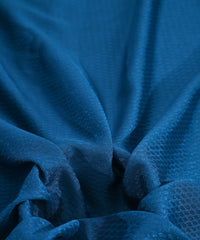 Peacock Blue Chinnon-Chiffon Fabric with Jacquard-3