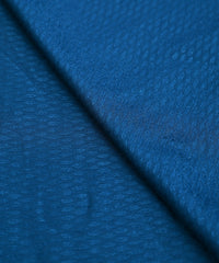 Peacock Blue Chinnon-Chiffon Fabric with Jacquard-3