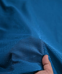 Peacock Blue Chinnon-Chiffon Fabric with Jacquard-3