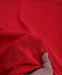 Red Chinnon-Chiffon Fabric with Jacquard-3