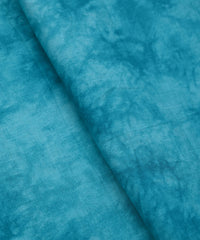 Blue Cotton Satin Fabric with Tie and Dye