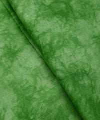 Green Cotton Satin Fabric with Tie and Dye