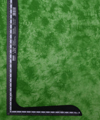 Green Cotton Satin Fabric with Tie and Dye