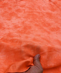 Orange Cotton Satin Fabric with Tie and Dye