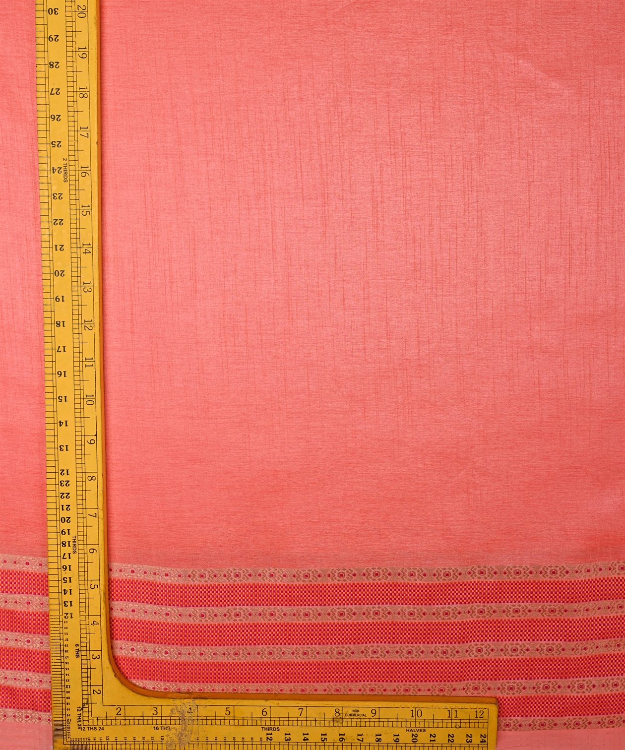 Gajri Cotton Linen Fabric with Border(Cut-5.5 mtr)