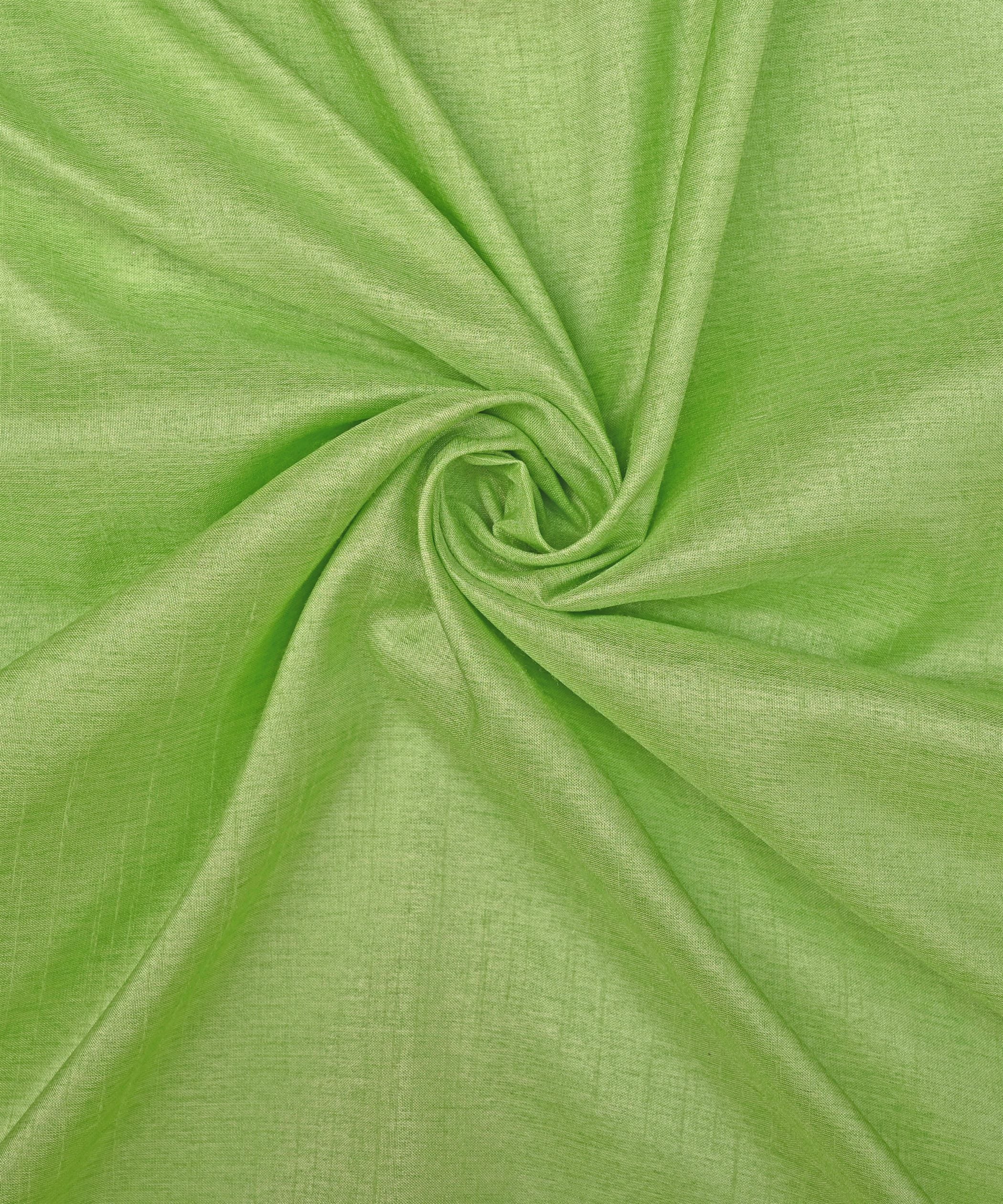 Green Cotton Linen Fabric with Border(Cut-5.5 mtr)
