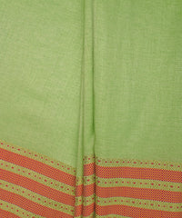 Green Cotton Linen Fabric with Border(Cut-5.5 mtr)