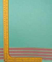 Aqua Green Cotton Linen Fabric with Border(Cut-5.5 mtr)