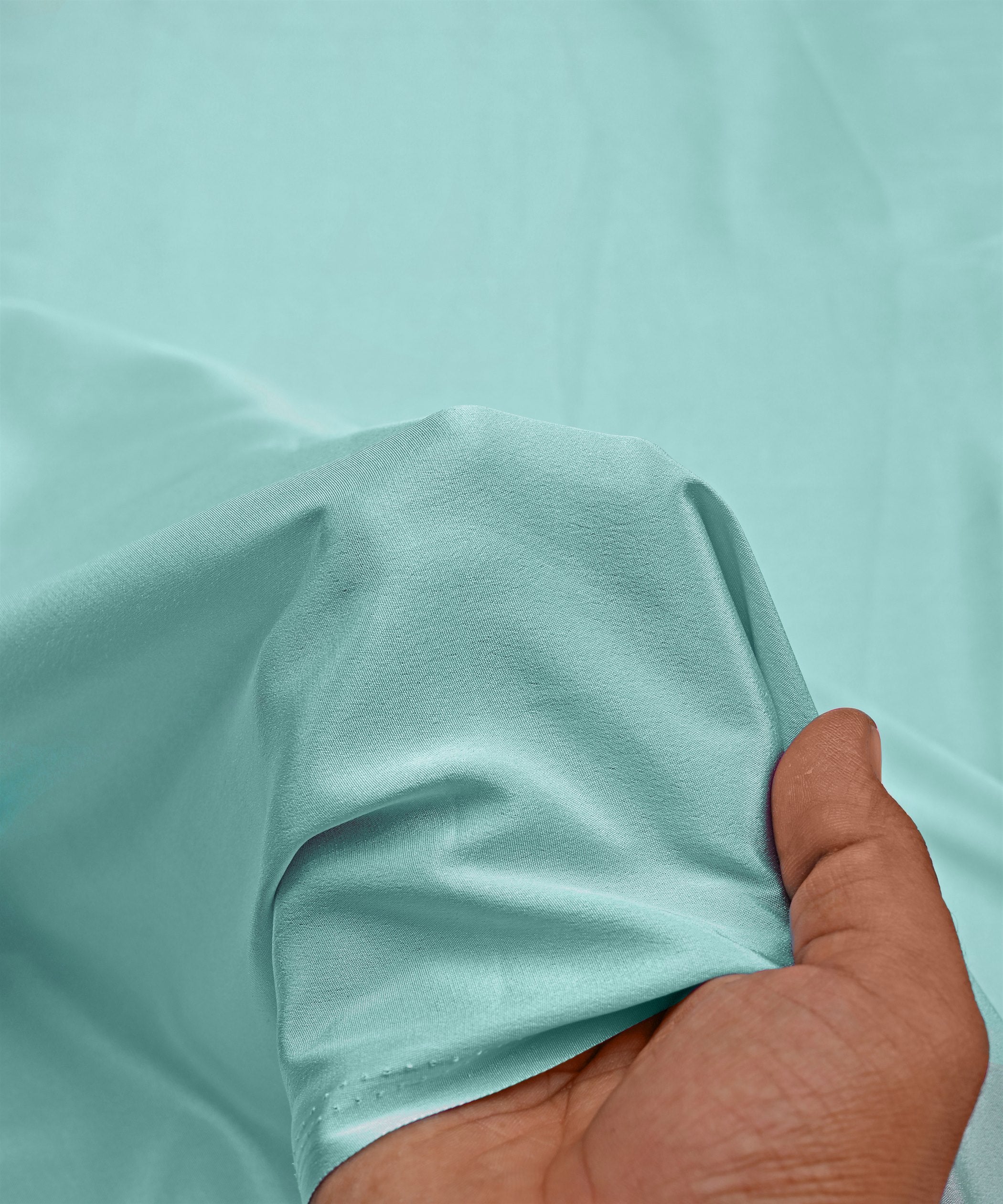 Aquamarine Green Plain Dyed Crepe Fabric