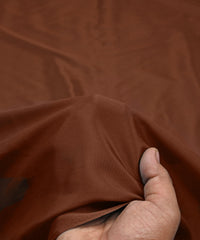 Coffee Plain Dyed Crepe Fabric
