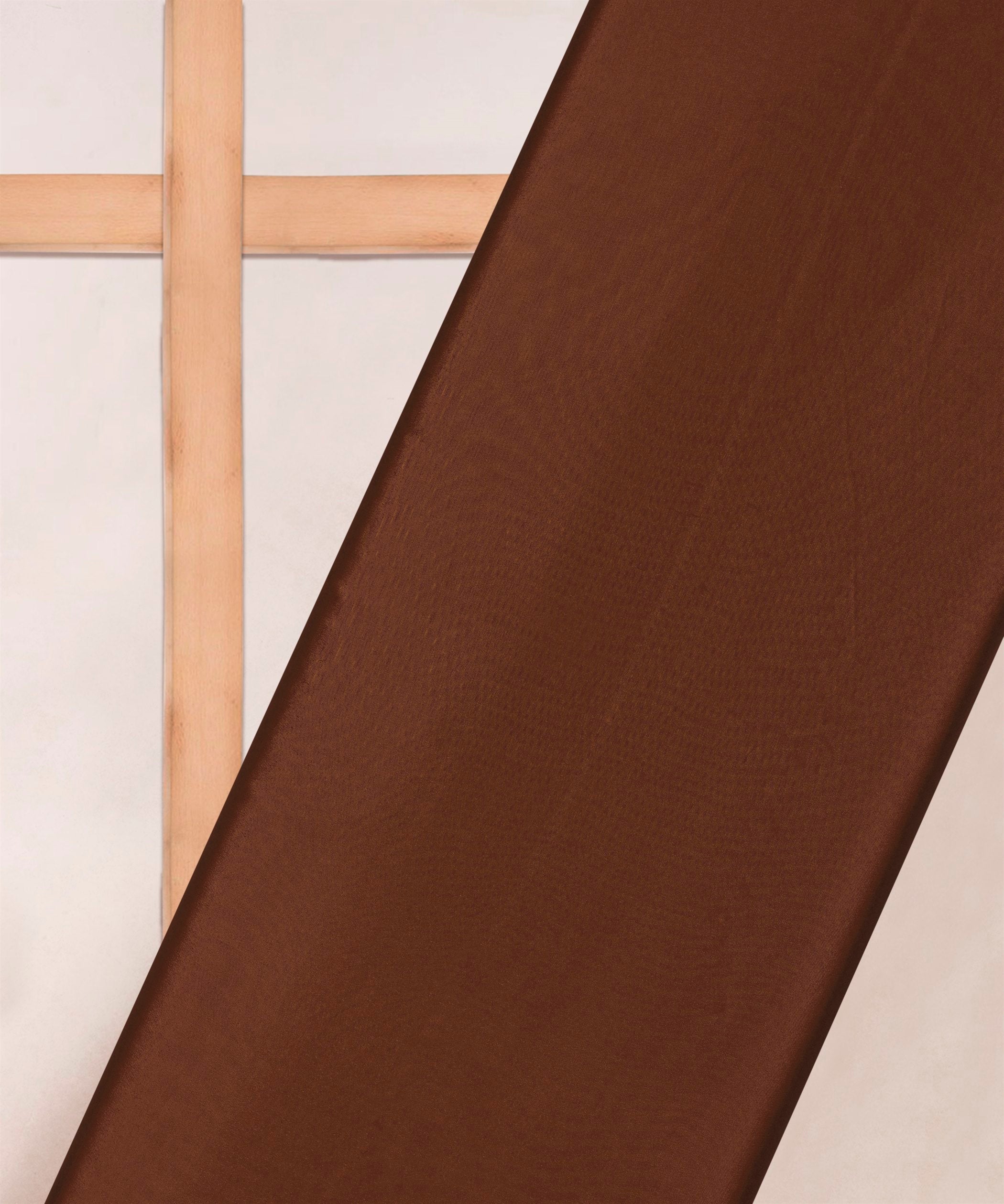 Coffee Plain Dyed Crepe Fabric