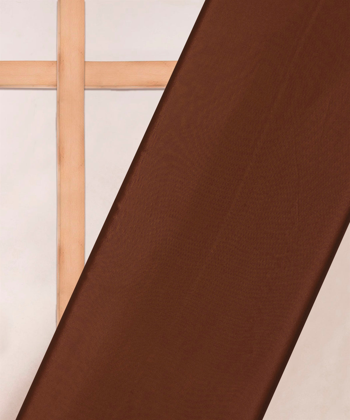 Coffee Plain Dyed Crepe Fabric