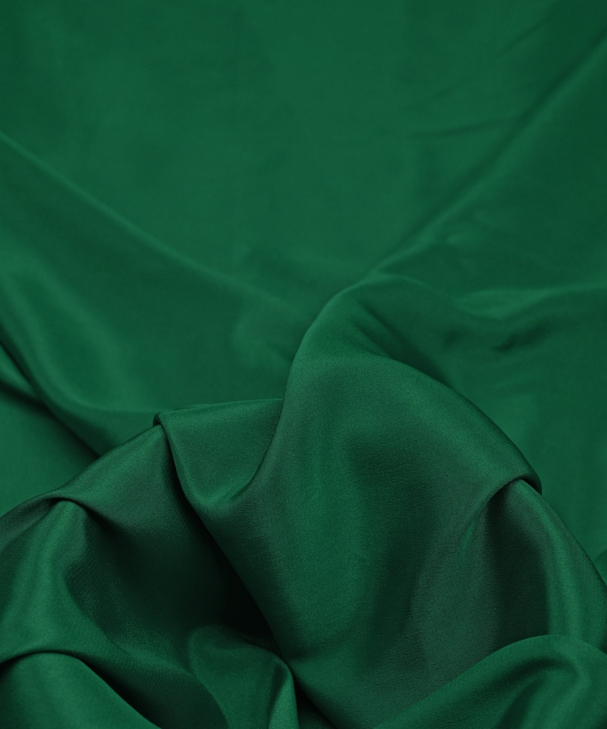 Dark Green Plain Dyed Crepe Fabric