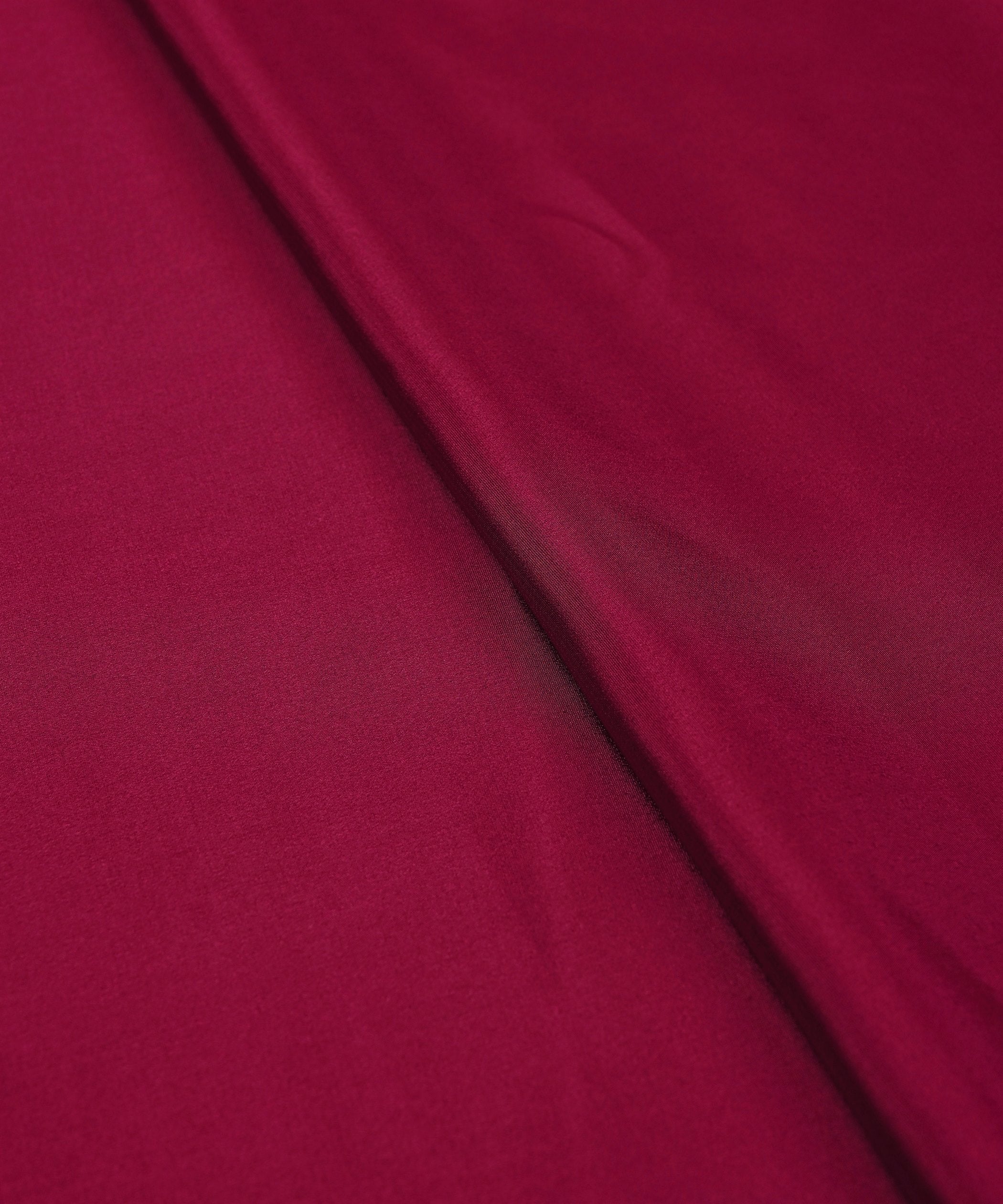 Dark Maroon Plain Dyed Crepe Fabric