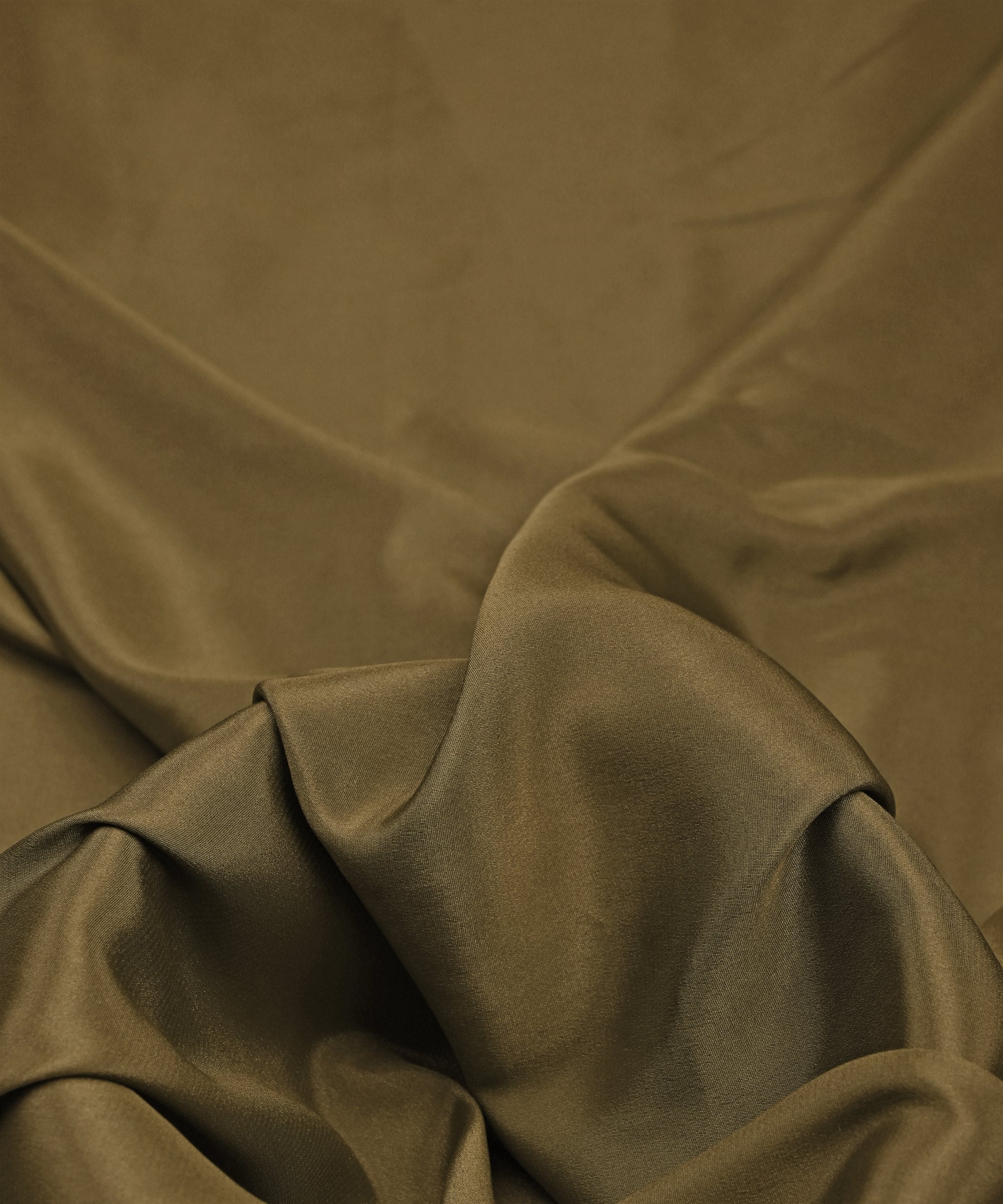 Dark Olive Green Plain Dyed Crepe Fabric
